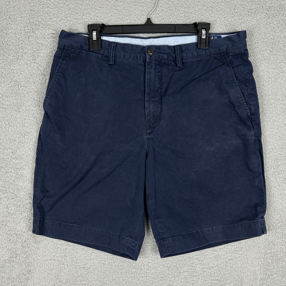 Polo Ralph Lauren‎ Stretch Classic Fit Shorts Mens Size 35 Blue Chino Preppy